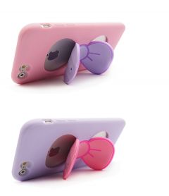 Cute Kitty Bow with Stand Function Silicone Case for iPhone 5/5S 