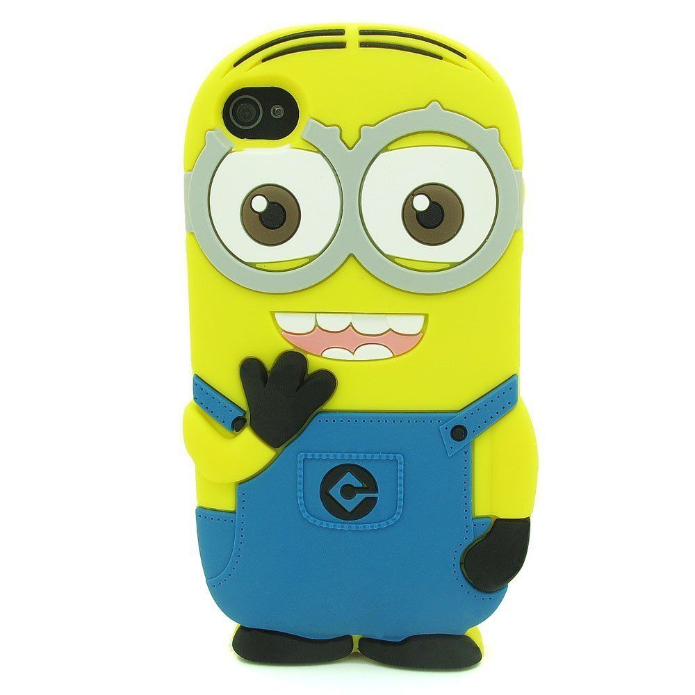 Ophef Preek Promotie 3D Two Eyes Minion Despicable Me Case for iPhone 4 4s